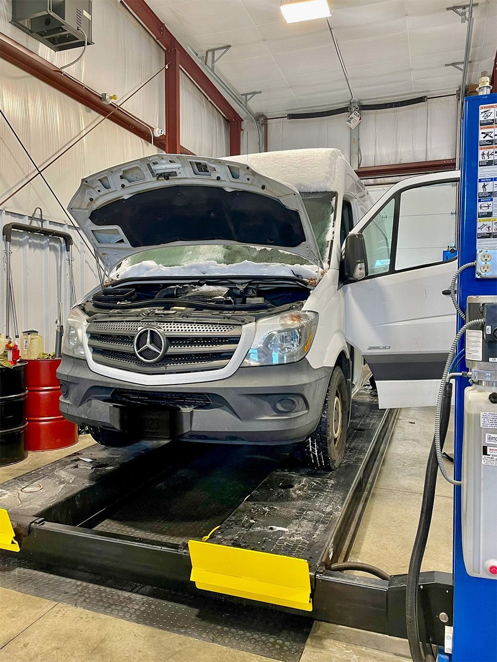 Fleet Maintenance - Hood Open for Repair | Grahams Auto & Truck Clinic
