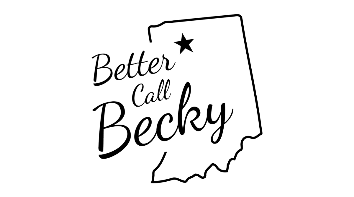 A black and white logo for better call becky.