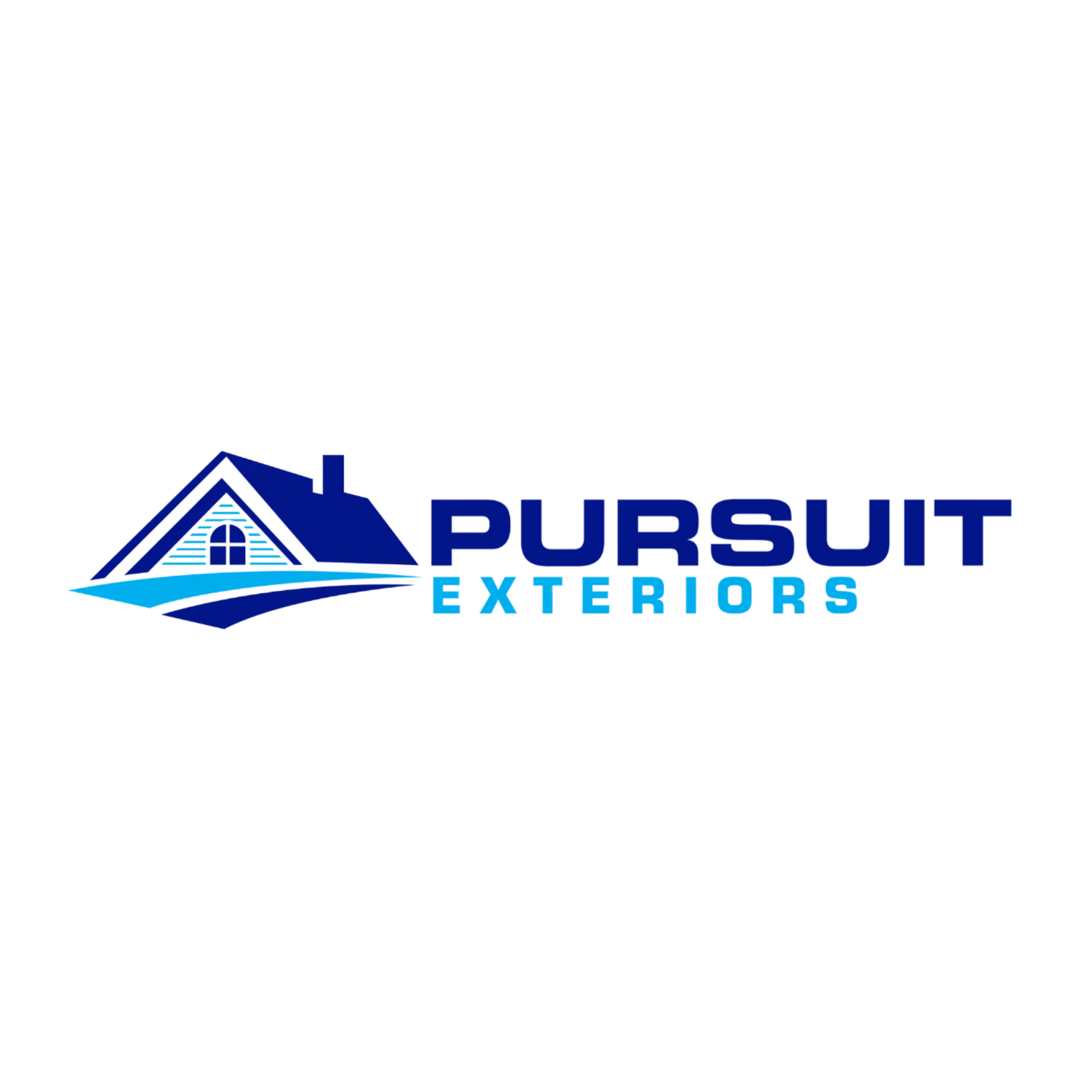 A logo for a company called pursuit exteriors.