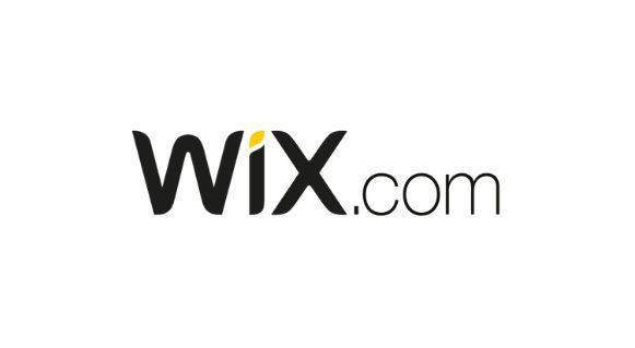 The wix.com logo is black and yellow on a white background.