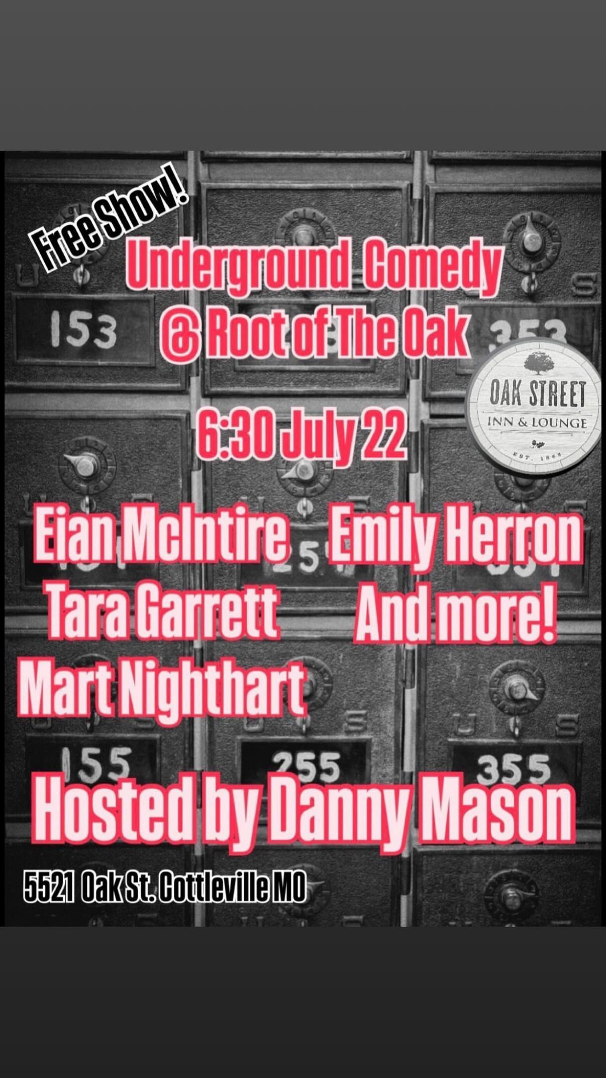 Comedy in the Speakeasy July 22 6:30pm