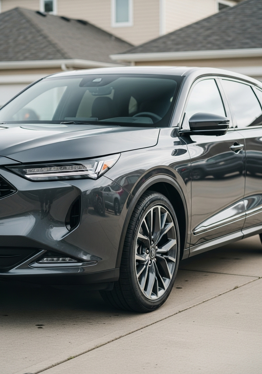 Acura MDX after professional detailing with clean paint, restored trim, spotless wheels, and streak-free finish