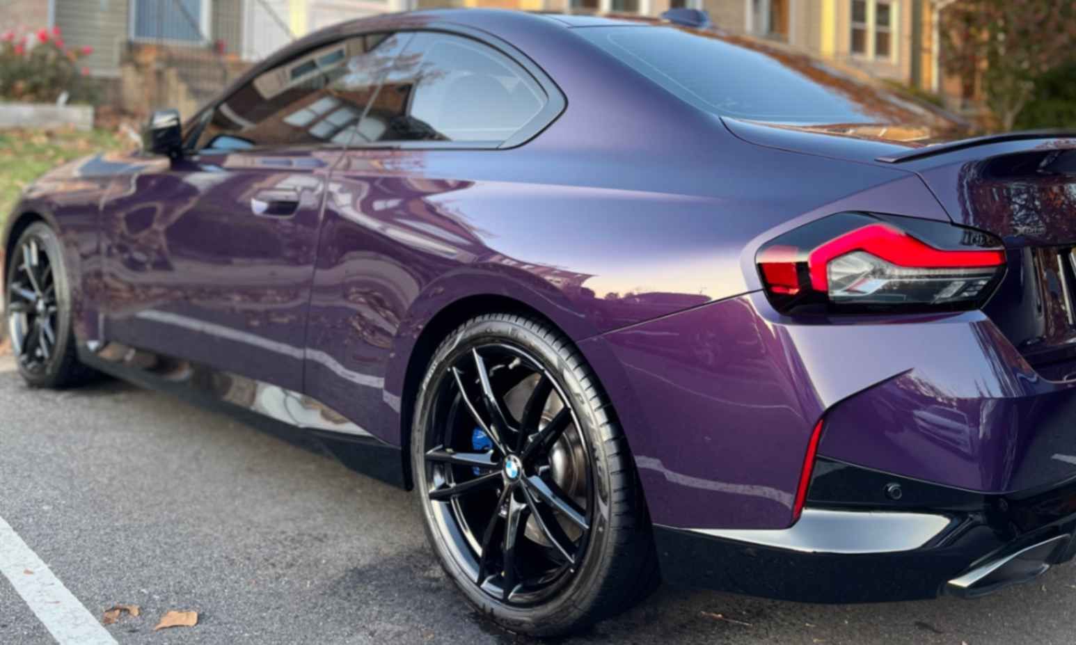 Purple BMW 2 Series Coupe after getting professional detailing from Berger Mobile Detailing