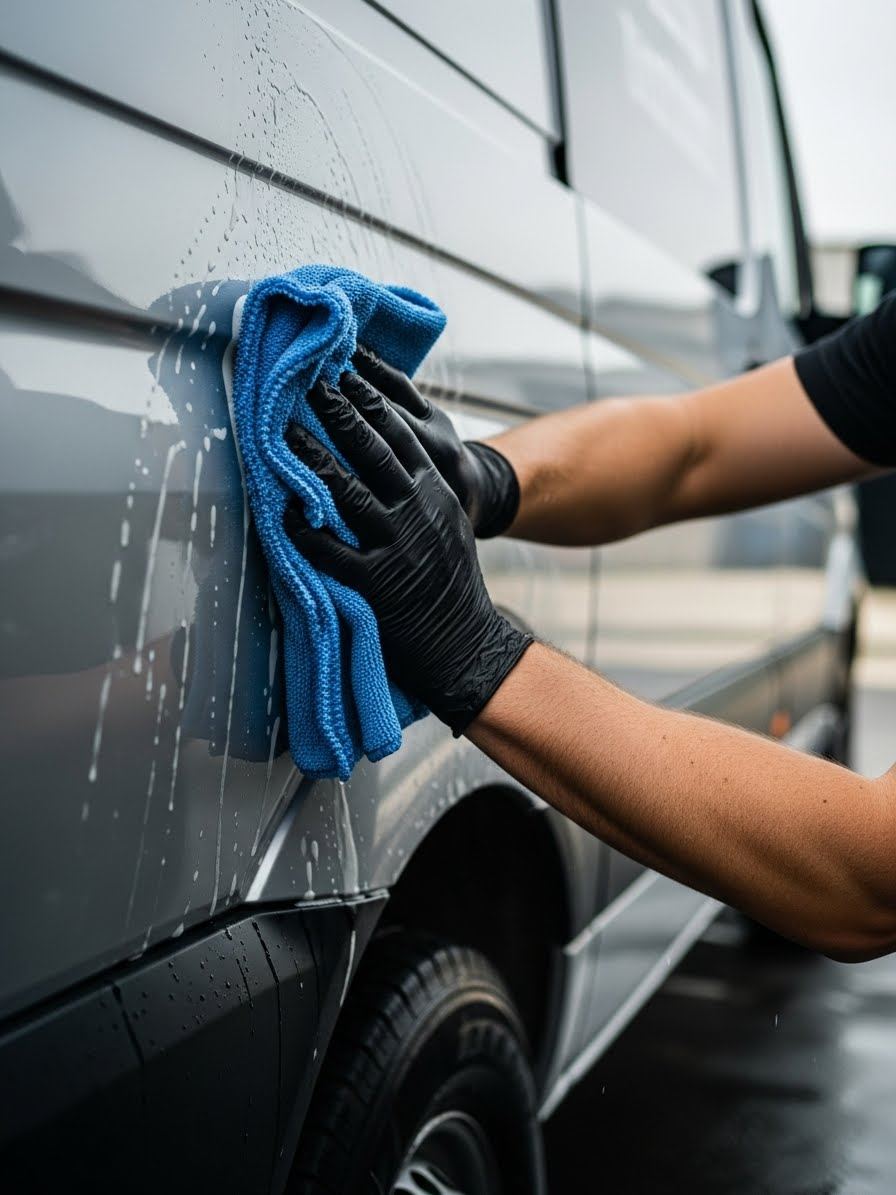 A Berger Mobile Detailer performing a mobile detailing on a Mercedes-Benz in the NOVA/DMV Area.
