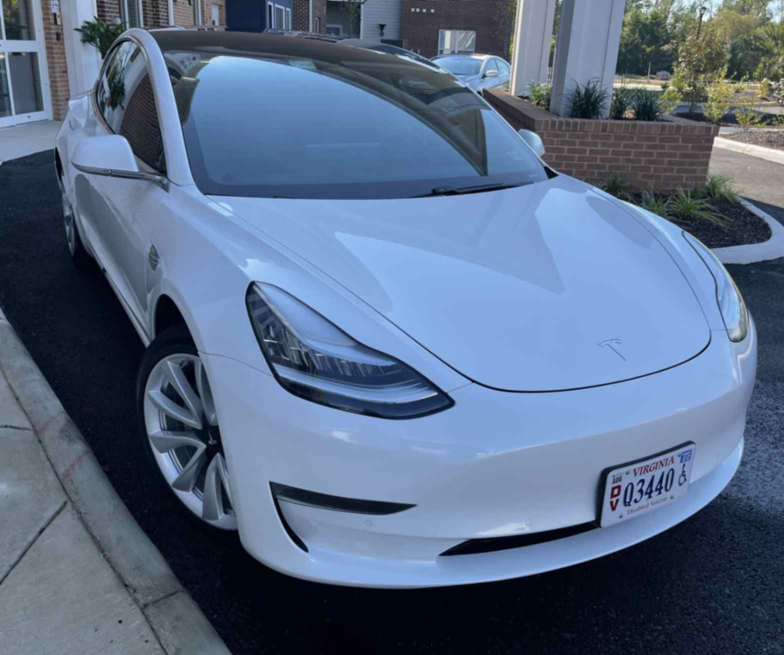 Tesla Model 3 after just receiving expert tesla car wash services in DMV