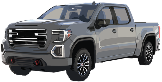 Gray pickup truck rendering used to illustrate mobile detailing services.