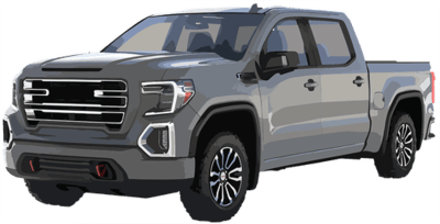Gray pickup truck rendering used to illustrate mobile detailing services.