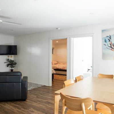 Interior view of a living and dining area.