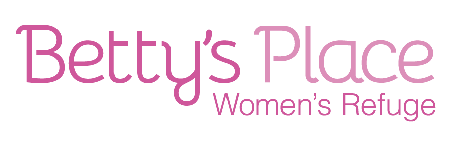 Logo for Betty's Place Women's Refuge in pink lettering.