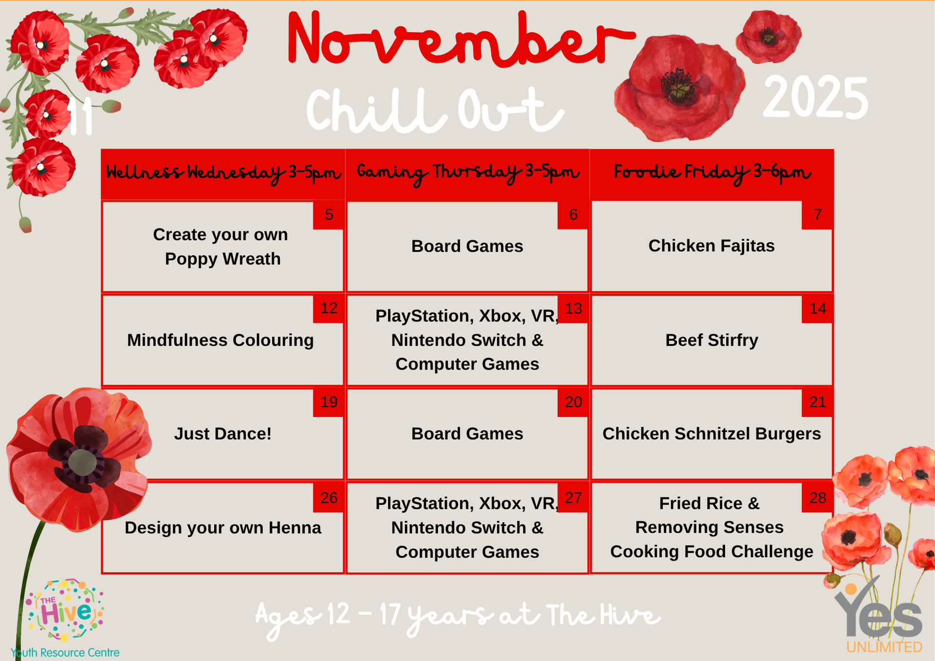 September 2025 Chill Out at The Hive