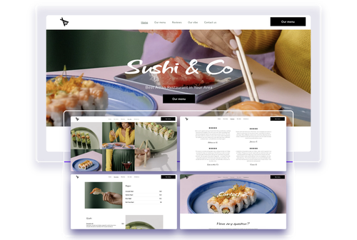 A screenshot of a website for a sushi restaurant.