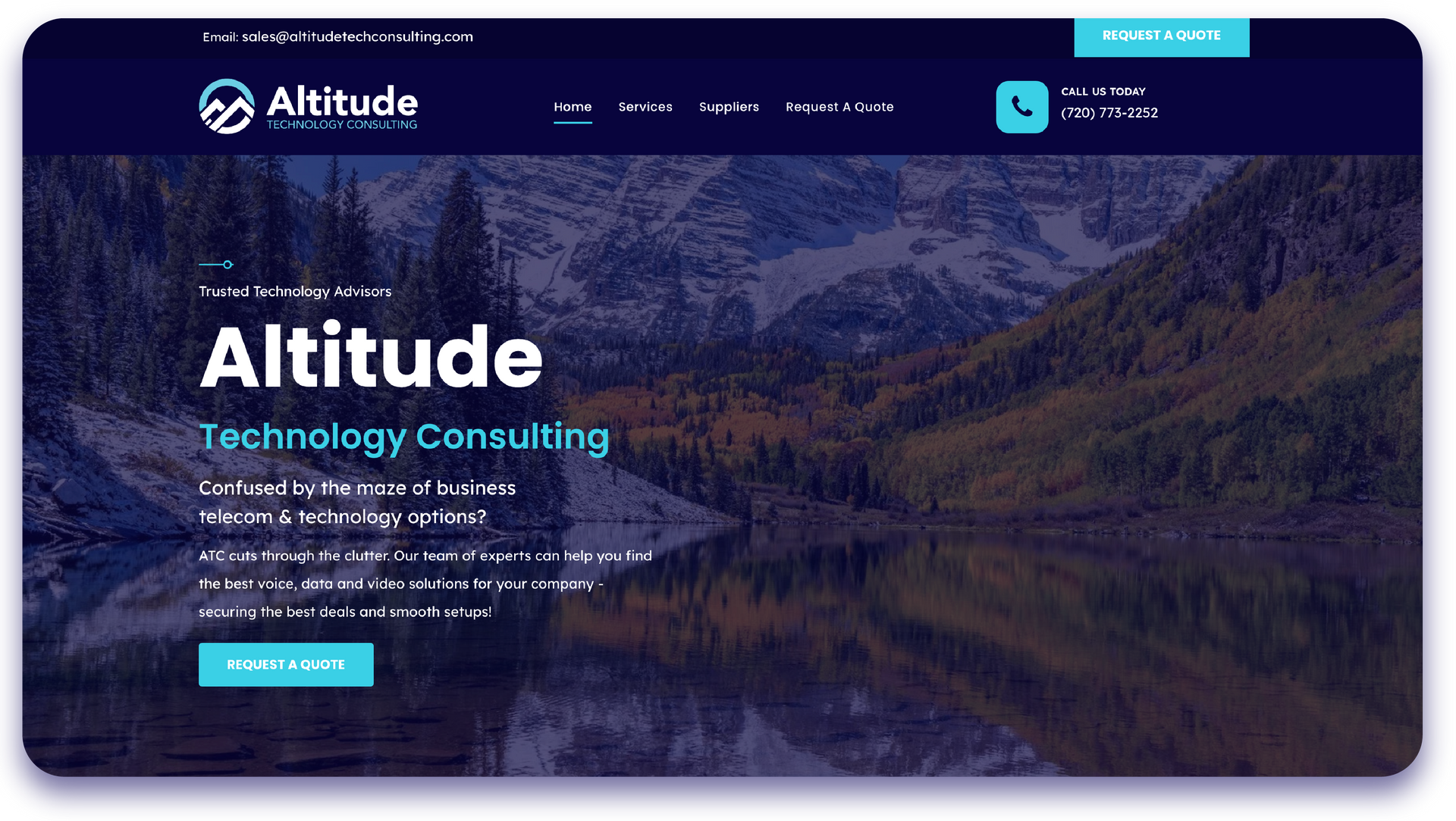 A screenshot of the altitude technology consulting website.