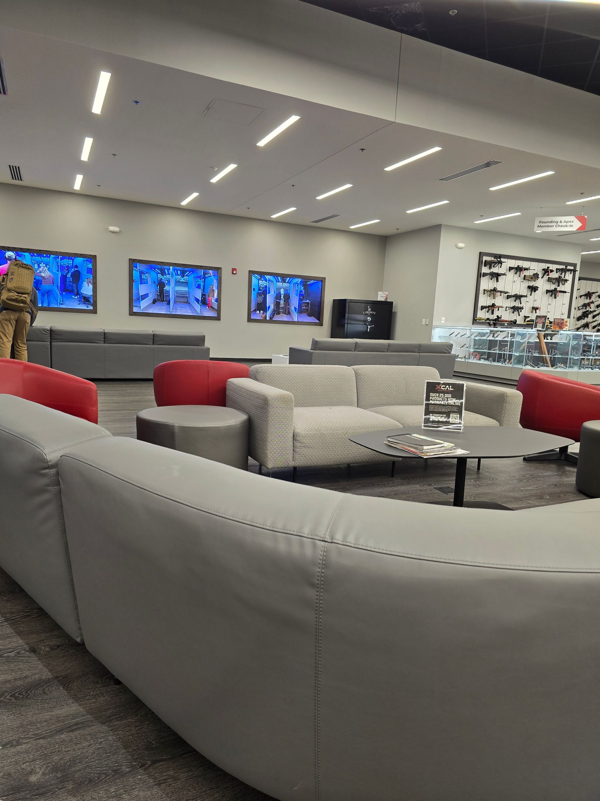 XCal Shooting Range Lounge with view of range