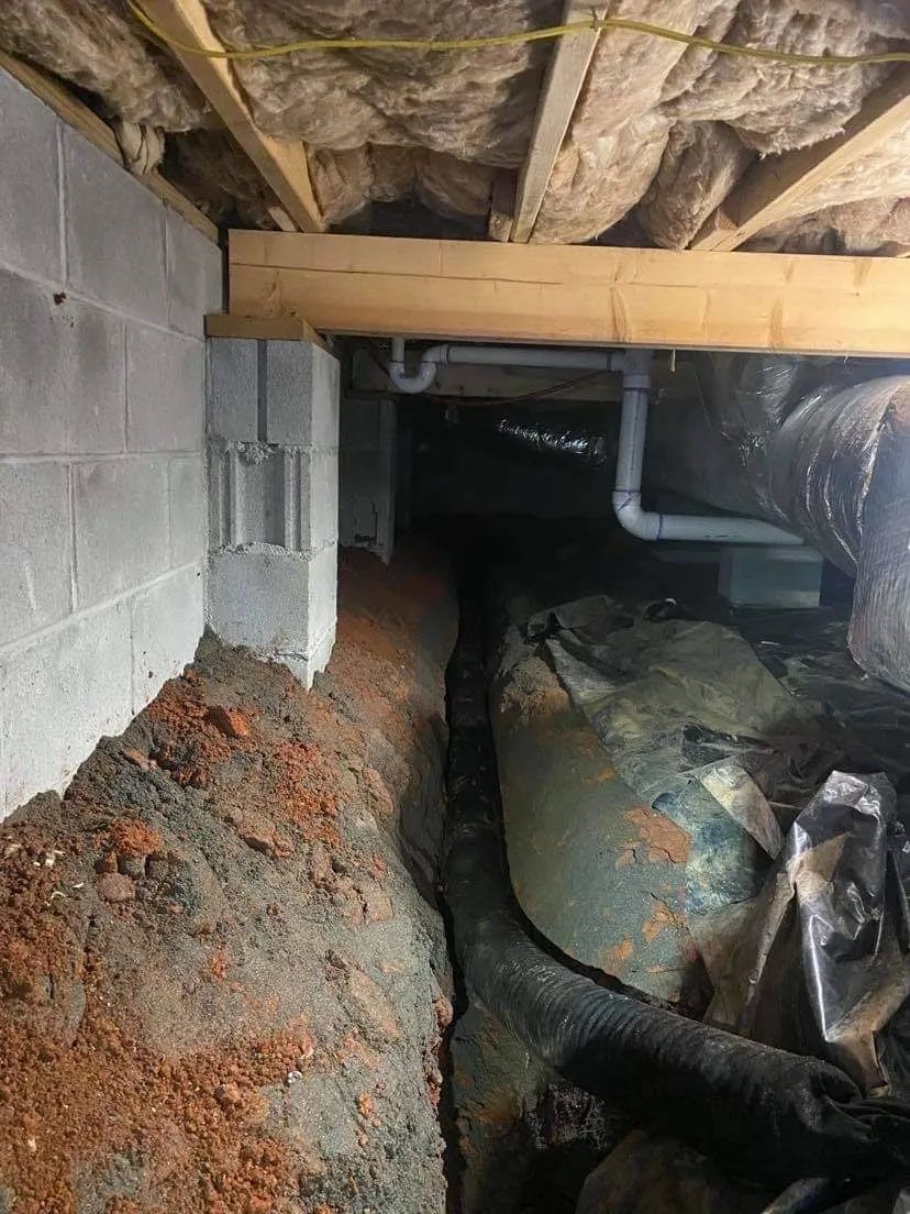 Laying Out Crawl Space Drain — Anderson, SC — Cobb Crawlspace Repair LLC