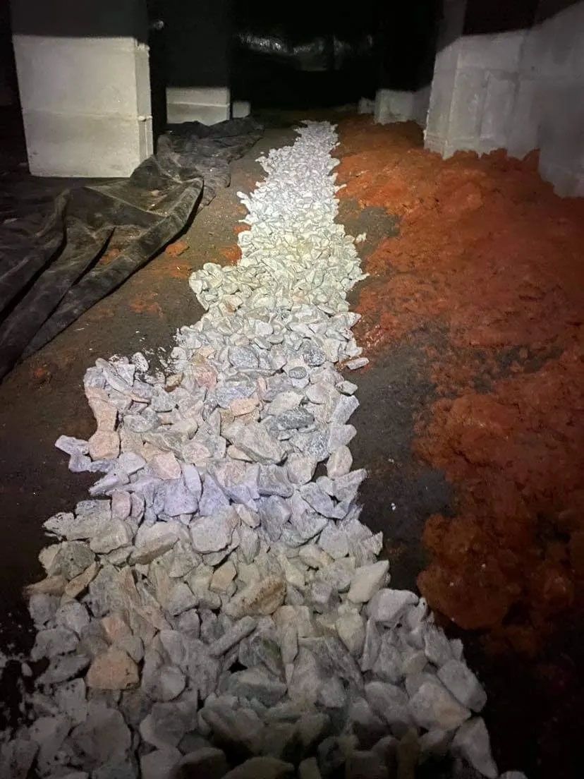 French Drain Close-up — Anderson, SC — Cobb Crawlspace Repair LLC