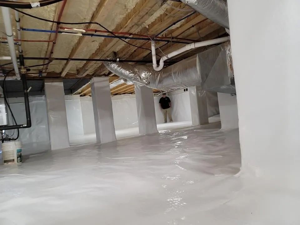 Man in Crawlspace Corner — Anderson, SC — Cobb Crawlspace Repair LLC