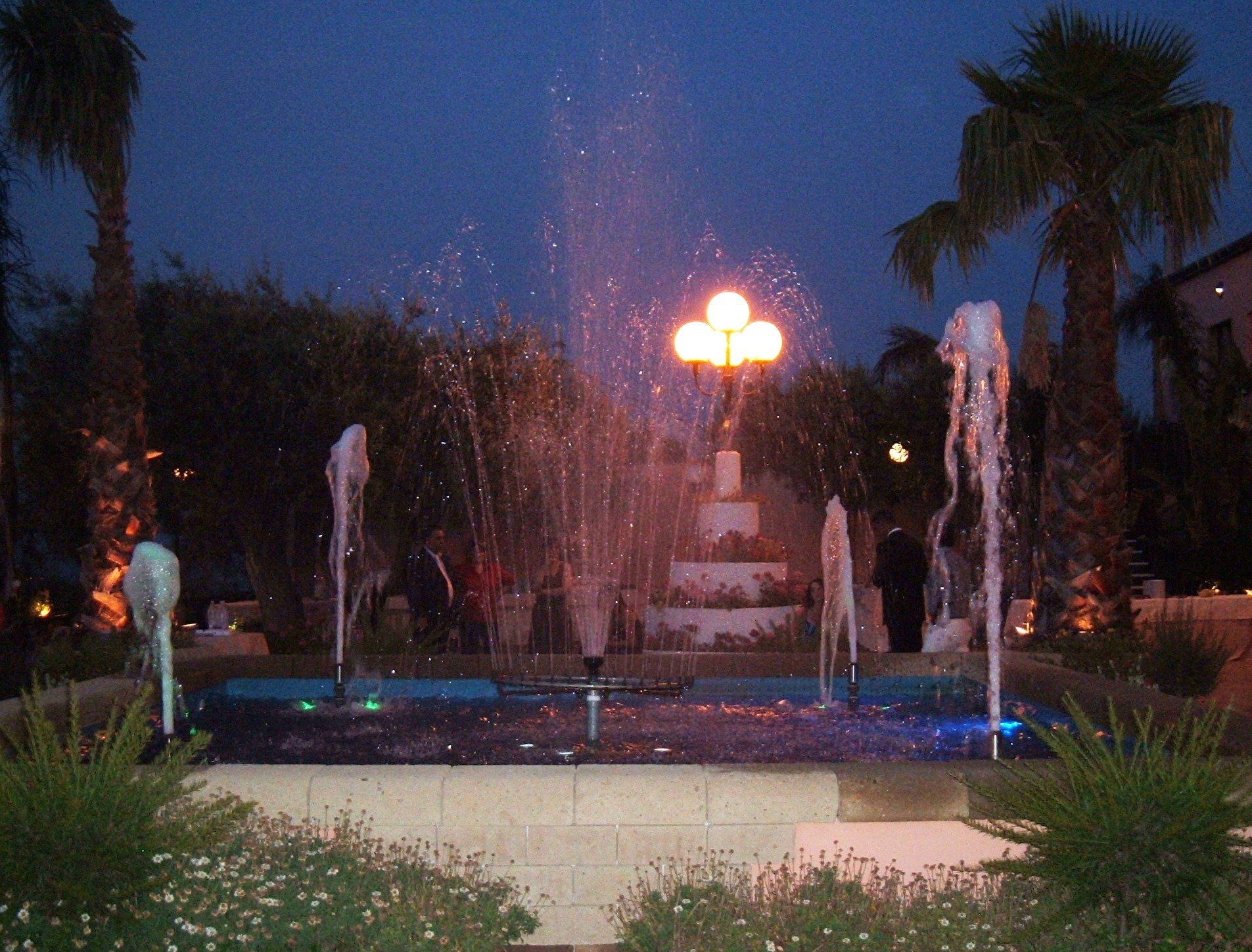 Fontana a getti in funzione