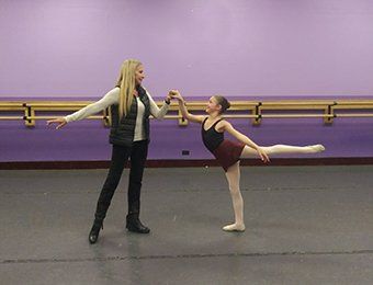 Phyllis Papa providing a private ballet lesson to a student at ACBT