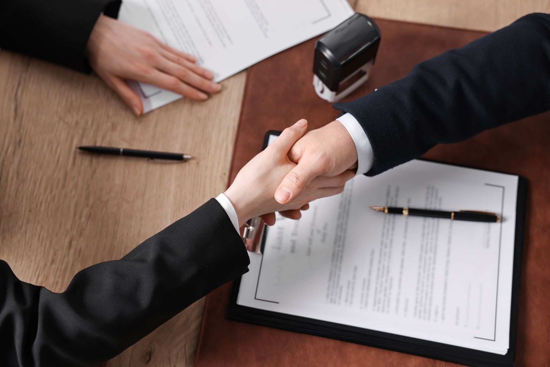Handshake after contract signing