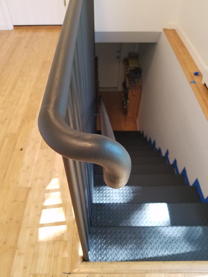 Another angle of apartment stair railing for Diane in Burlington, VT