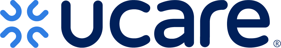 The UCare logo with a blue graphic and dark blue text.