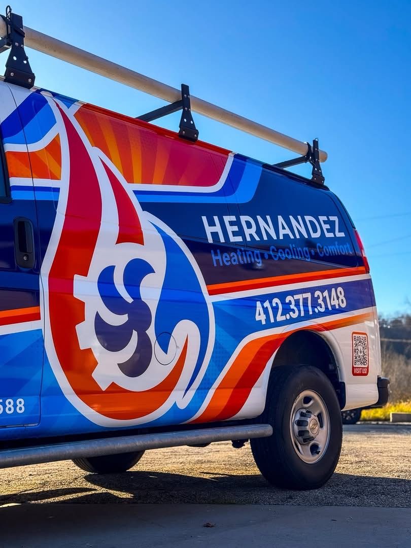 Page's ice cream truck with a large logo, purple and yellow colors.