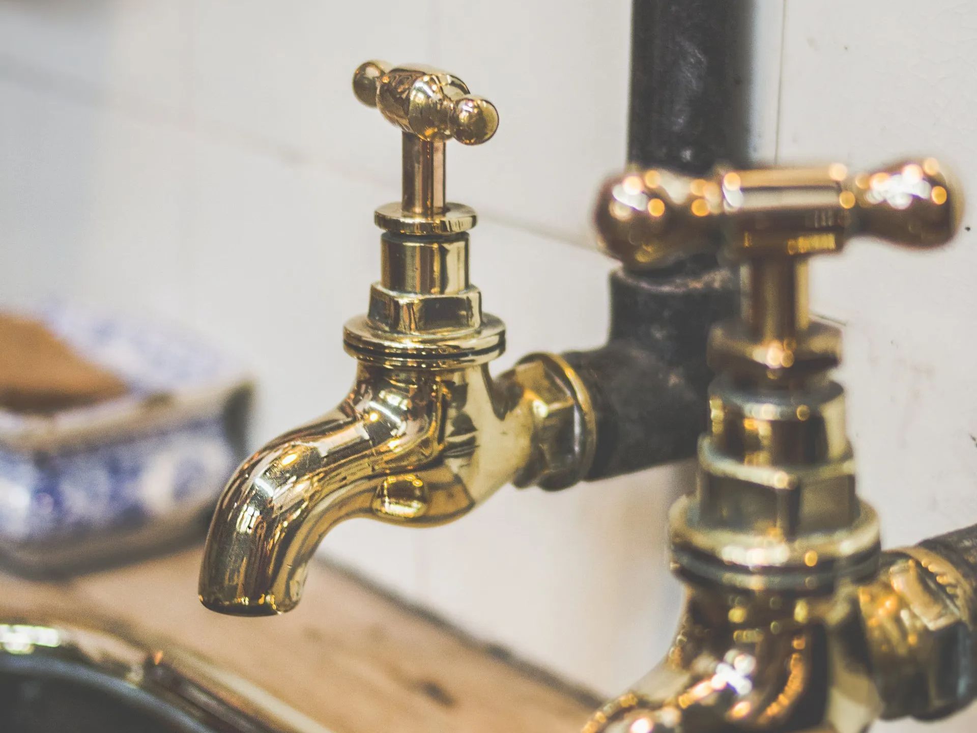 a close up of a faucet