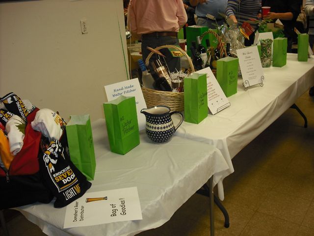 A table with a sign that says