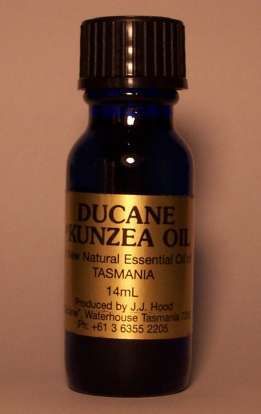 Small Blue Glass Bottle Of Ducane Kunzea Oil From Tasmania, With A Black Cap And Gold Label — Atherton Health Food Centre in Atherton, QLD
