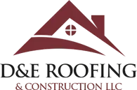 Burgundy roof-shaped logo with a cross window, 
