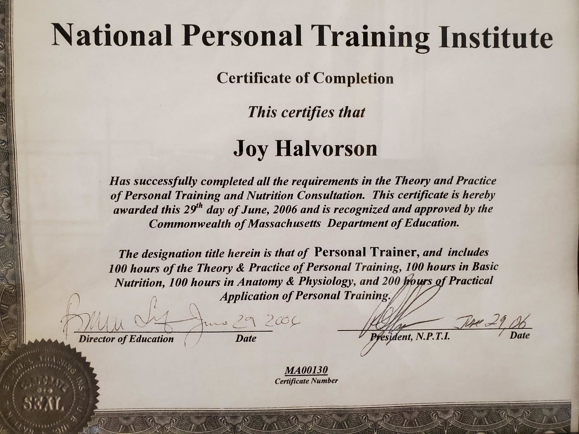 personal training certification