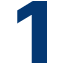 A blue number 1 on a white background.