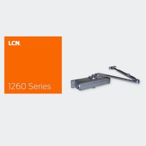 Door Closers Installation and Repair - A close up of a door closer on a white background.