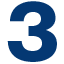 A blue number three on a white background.