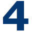 A blue number four on a white background.