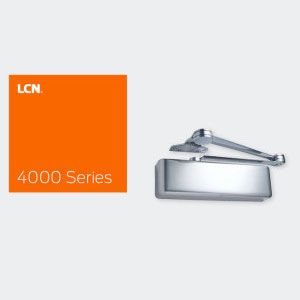 Door Closers Installation and Repair - A lcn 4000 series door closer is shown on a white background.