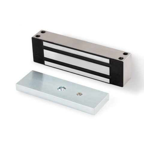 Automatic Doors Installation and Repair - A close up of a magnetic door lock on a white background.