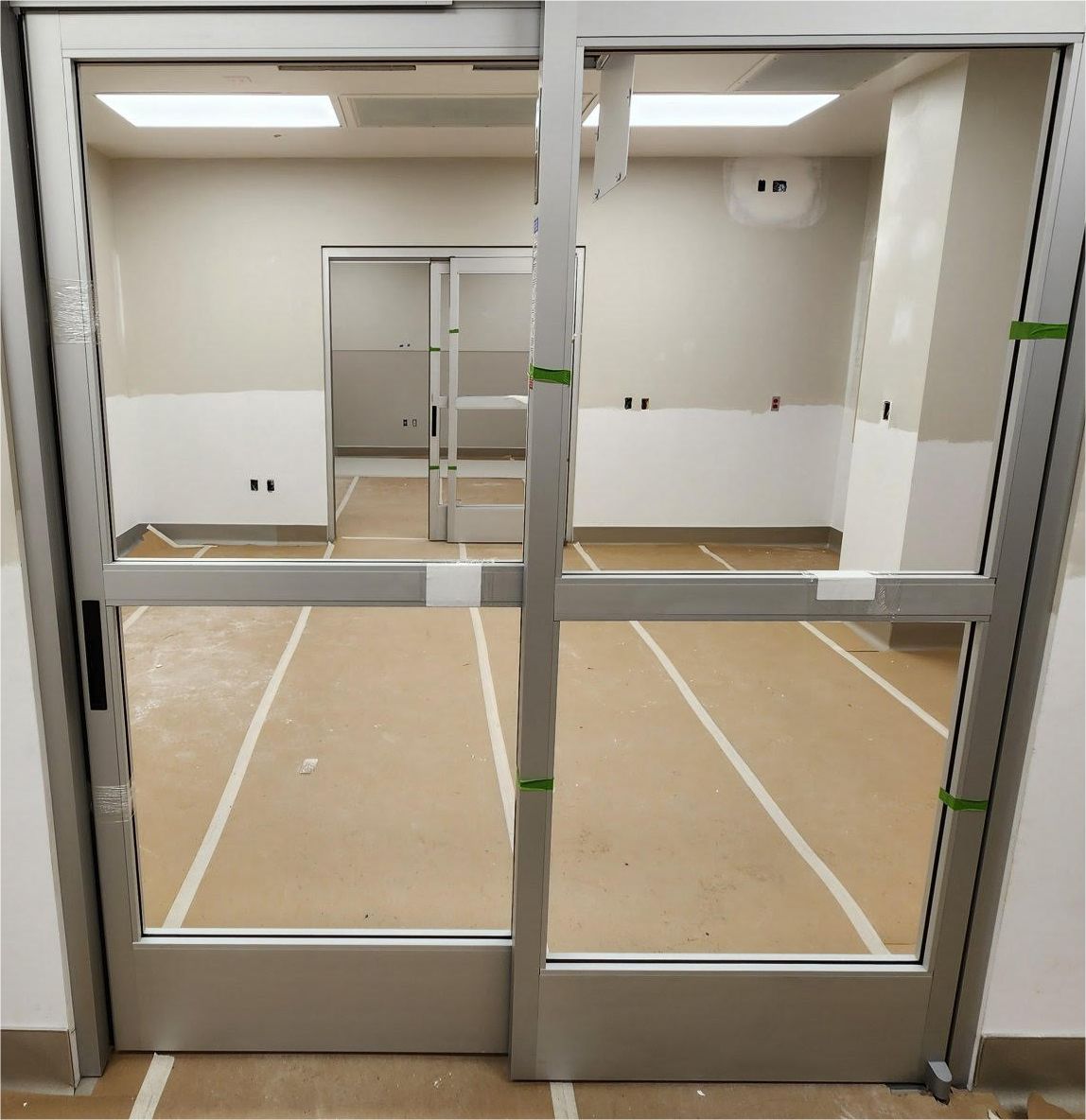 automatic sliding metal door for healthcare