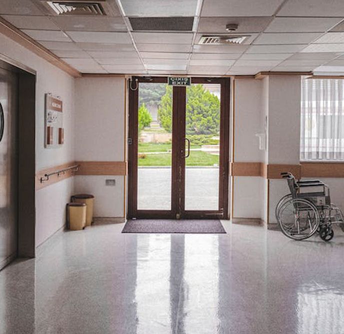 automatic door installation at hospital