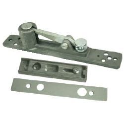 Hinges & Pivots - A close up of a door hinge on a white background.