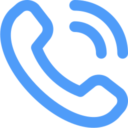 A blue phone icon on a white background.