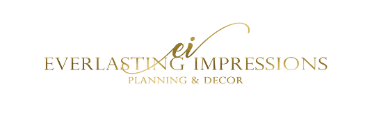 Logo for Everlasting Impressions Planning & Decor featuring elegant gold script lettering on a white background.