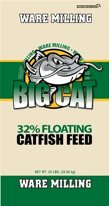 A bag of ware milling big cat floating catfish feed