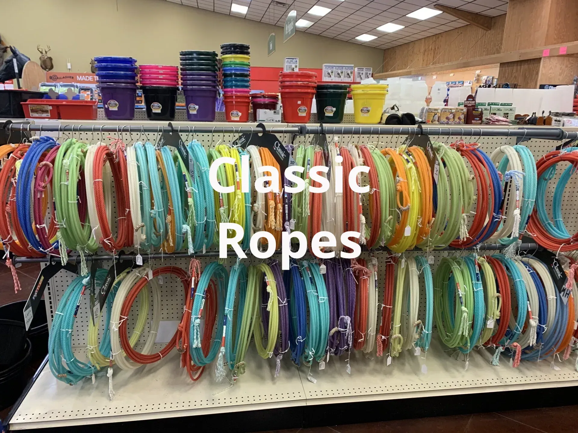 A display of classic ropes in a store