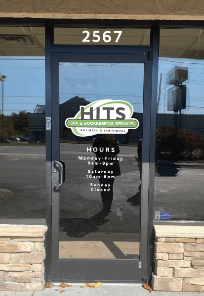 Office Front Door — Burlington, NC — Hits Tax & Bookkeeping Services