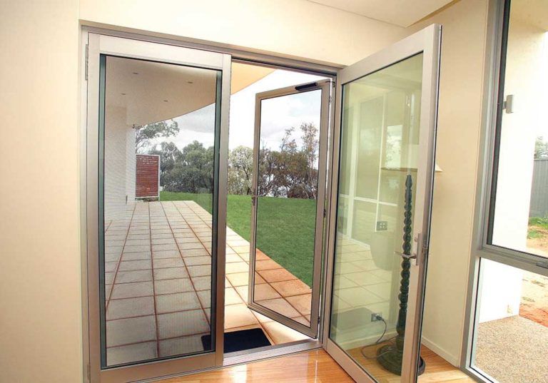 Side Glass Door — Glass & Aluminium Windows & Doors In Yeppoon, QLD