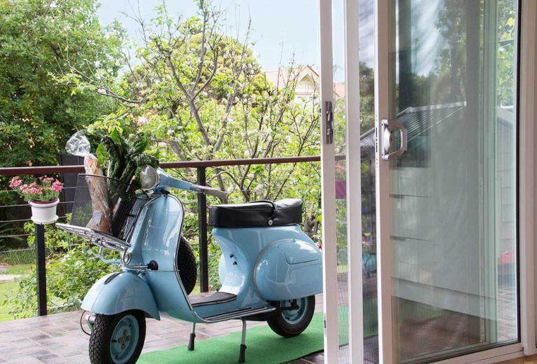 Security Screen Door with Scooter — Glass & Aluminium Windows & Doors In Yeppoon, QLD