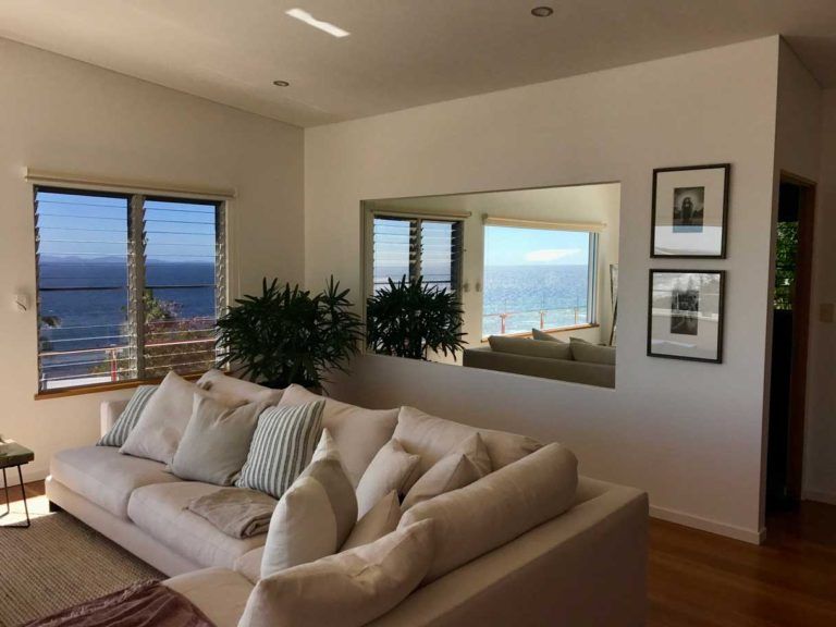 Living Room Mirrors Side View — Glass & Aluminium Windows & Doors In Yeppoon, QLD