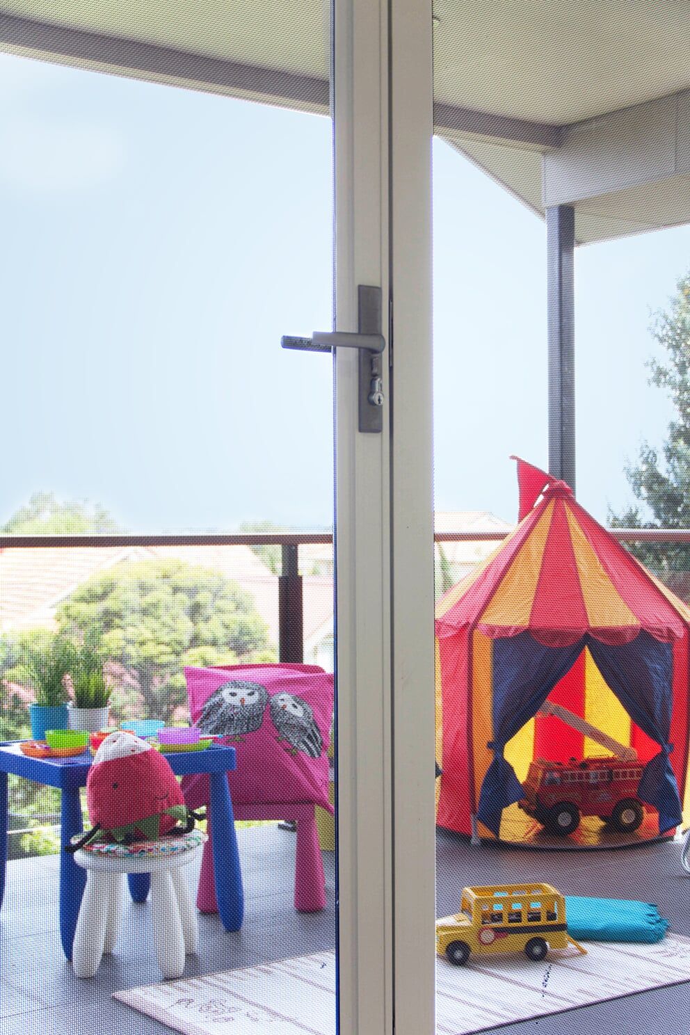 Castle Tent For Kids Outside The House — Glass & Aluminium Windows & Doors In Yeppoon, QLD