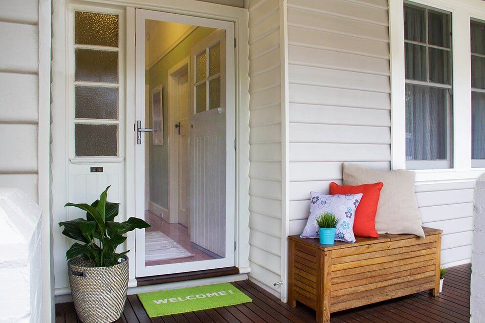 Close White Door — Glass & Aluminium Windows & Doors In Yeppoon, QLD